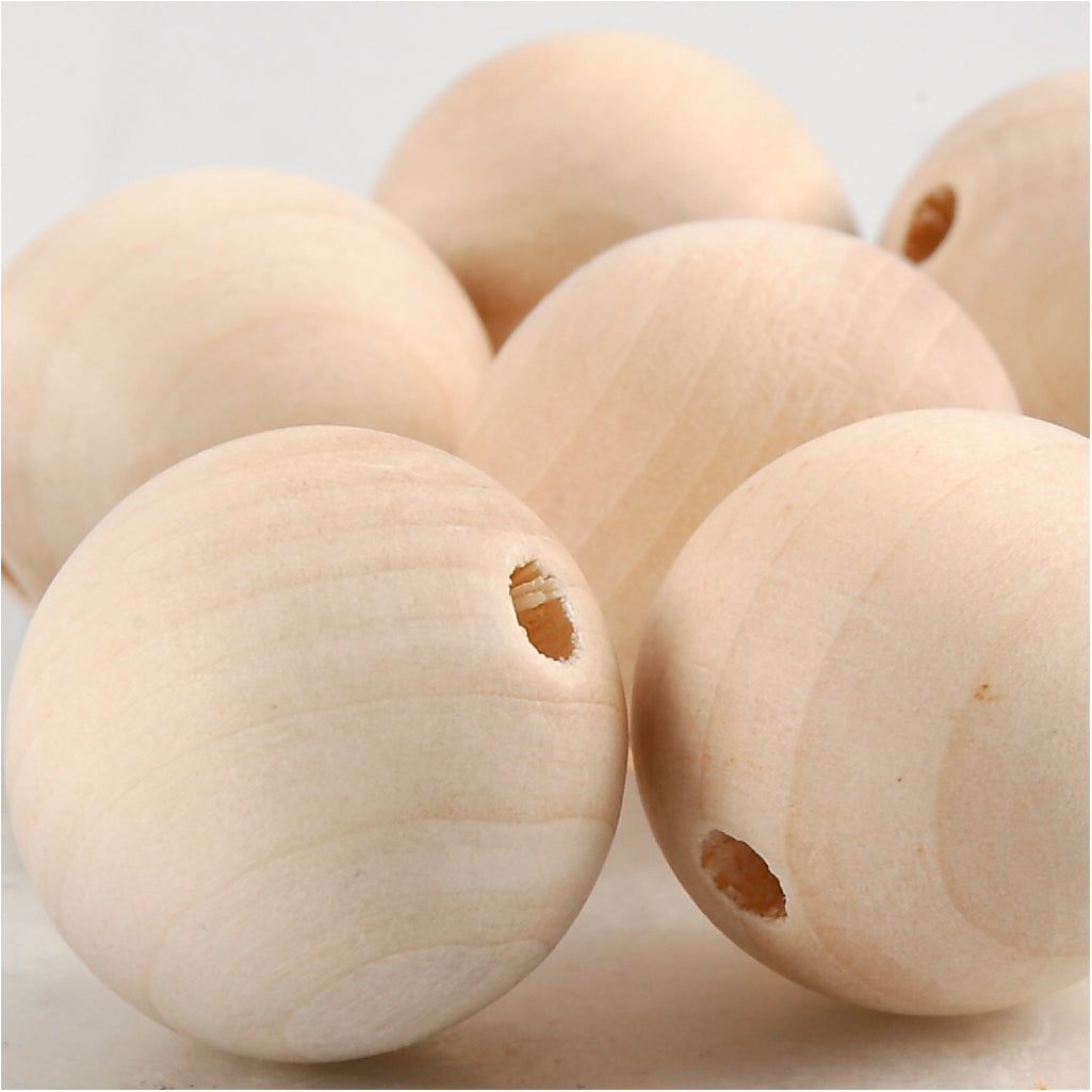 Azienda creativa https: www.cchobby.nl perlina-di-legno-d-25-mm-dimensione-foro-4-5-mm-8-pezzo-1-scatola