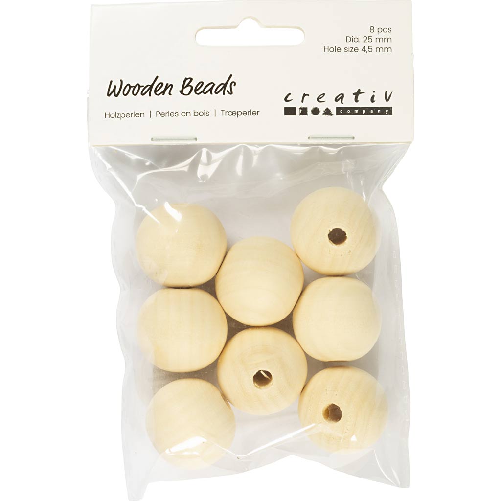 Azienda creativa https: www.cchobby.nl perlina-di-legno-d-25-mm-dimensione-foro-4-5-mm-8-pezzo-1-scatola
