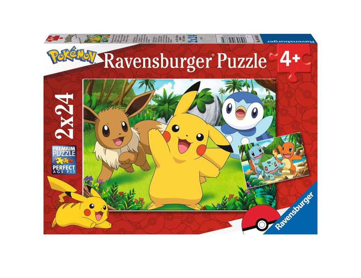 Puzzle Ravensburger - Pikachu e i suoi amici, 2x24 pezzi.