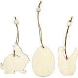 Azienda creativa http: www.cchobby.nl wooden-decorations-rabbit-egg-chicken-size-6-cm-thickness-3-mm-9-piece-1-box