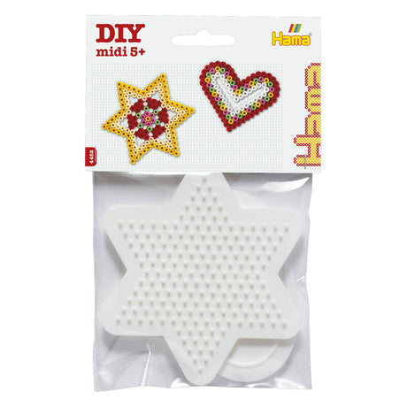 Tavole termoadesive Hama midi con perline - cuore e stella