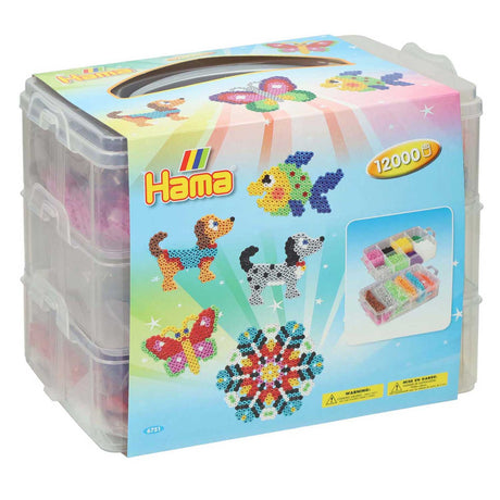Set di perline termoadesive Hama Midi in scatola di smistamento, 12.000 pz.