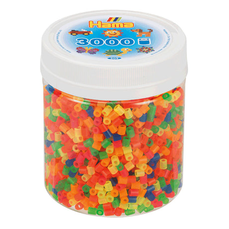 Perline da stiro Hama, vaso giocattolo neon mix - 3000 pezzi creativi.