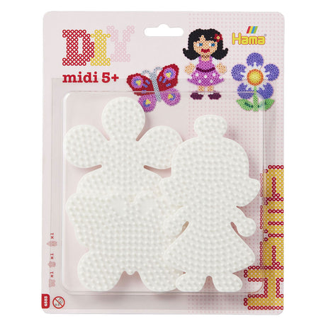 Tavole termoadesive Hama midi con perline - farfalla, fiore, ragazza