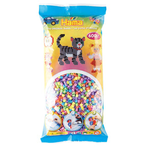 Perline termoadesive Hama midi mix pastello, 6000 pz.