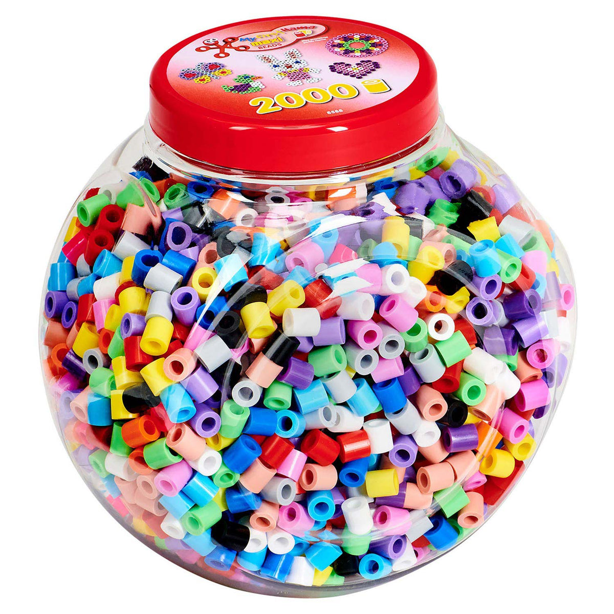 Set maxi perline termoadesive Hama in vasetto mix pastello, 2000 pz.