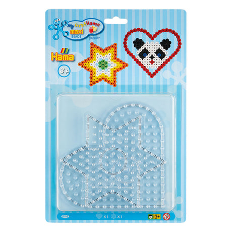Hama maxi iron-on bead plates heart and star