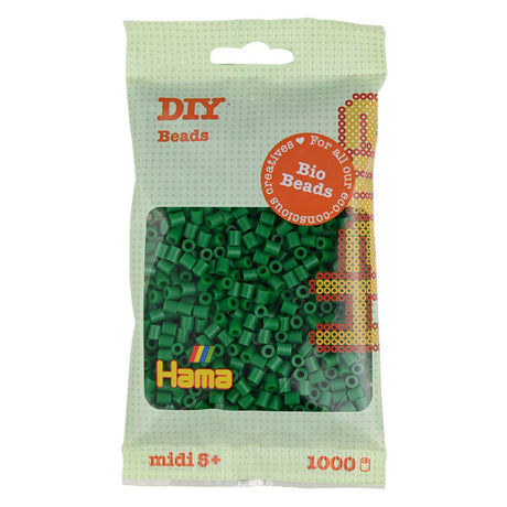 Perline termoadesive Hama midi bio - verde (010), 1000 pz.