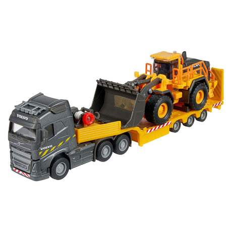 Autocarro Majorette Volvo FH16 con semirimorchio e pala gommata