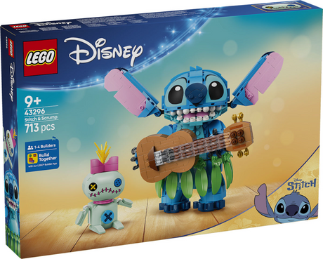 Lego ! Disney kit di costruzione Stitch and Scrump per bambini e decorazione della cameretta 43296