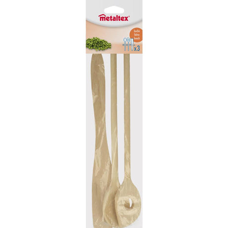 Spatola in faggio Metaltex + 2 mestoli 27 cm