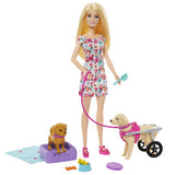 Barbie, set da gioco e accessori per animali domestici con camminata e ruota