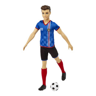 Barbie e ken calcio blu | 6 pezzi