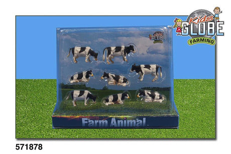 Mucca mappamondo per bambini 1:87 in bianco e nero