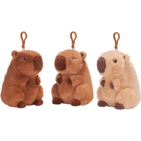 Clip per borsa capibara in peluche 3 assortiti 12 cm | 12 pezzi