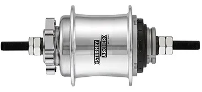 Set di parti del mozzo del cambio Sturmey Archer automatico a2k dual. hub automatico sta. disco 36l. argento