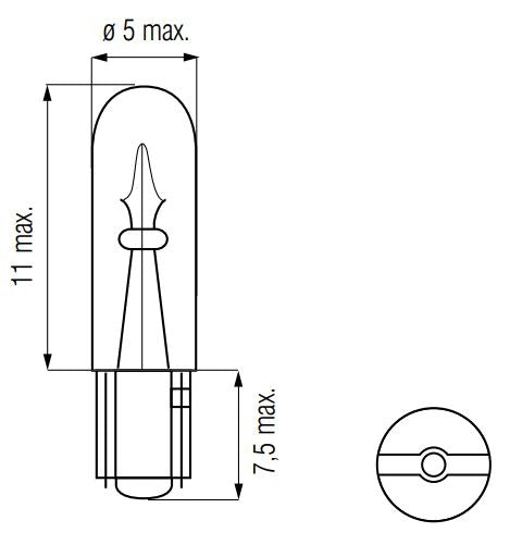 Lampada Bosma 12V-1,2W Wedge-T5