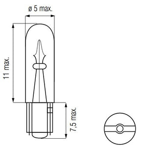 Lampada Bosma 12V-1,2W Wedge-T5