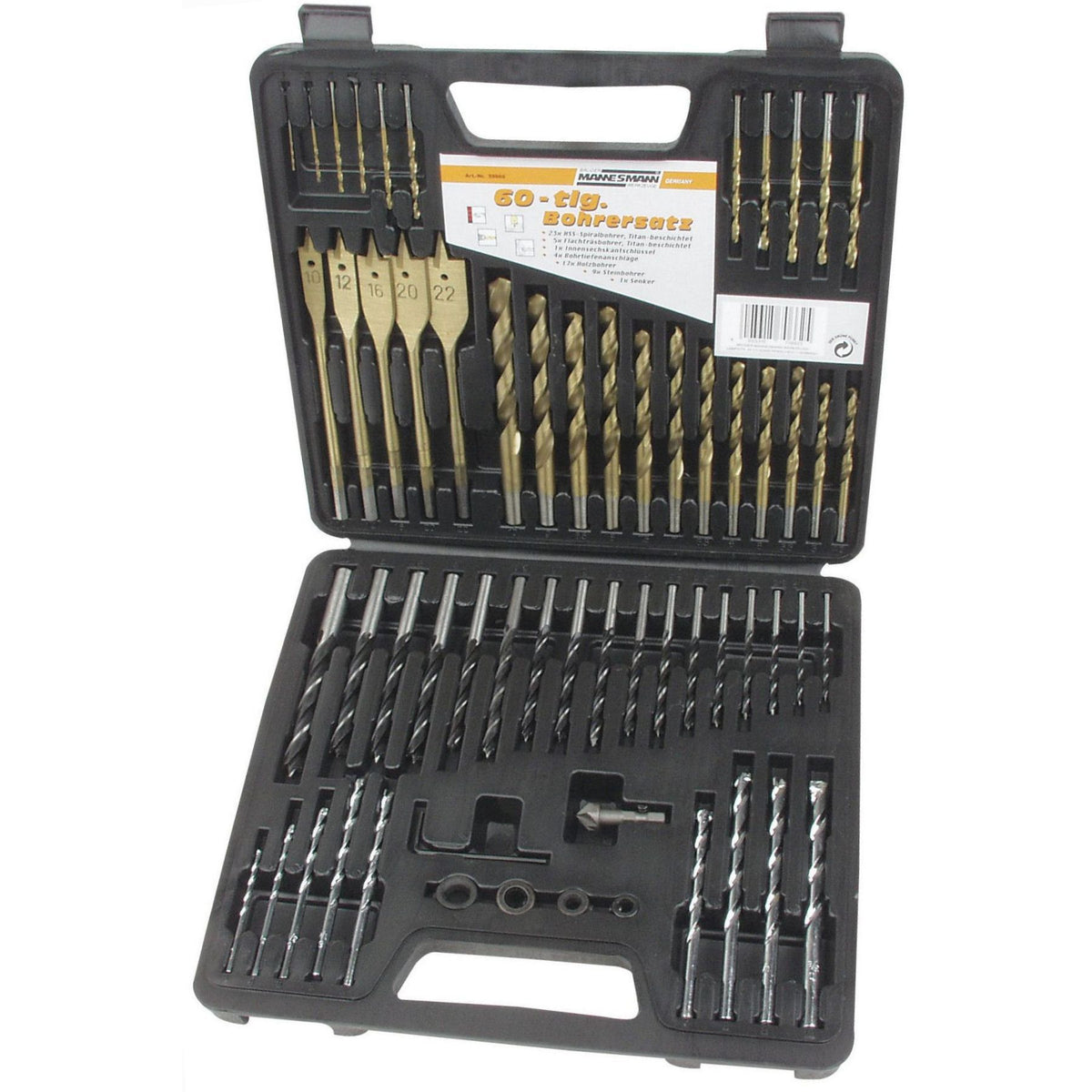 Set di trapani Brüder Mannesmann 60 pezzi in valigetta (hobby) - 59860