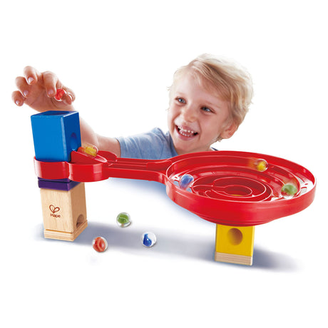 Pista per biglie a spirale twist bifacciale Hape quadrilla. 9 pezzi