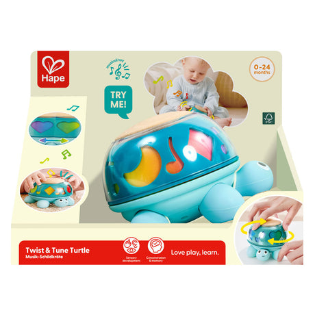 Hape twist tune turtle muziekdoosje