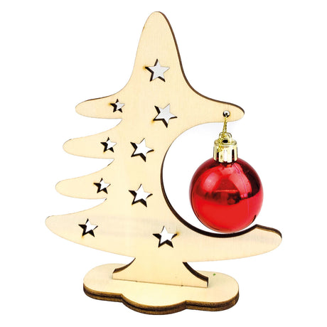 Albero di Natale artigianale in legno Beleduc con palla di Natale