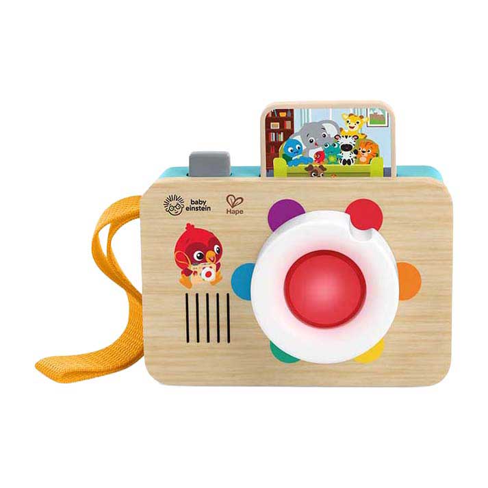 Macchina fotografica giocattolo con obiettivo didattico Hape