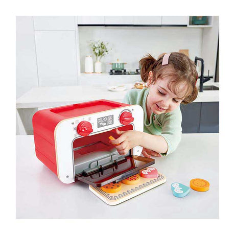 Forno giocattolo Hape con biscotti magici - Set da gioco con forno che cambia colore, 3 anni+