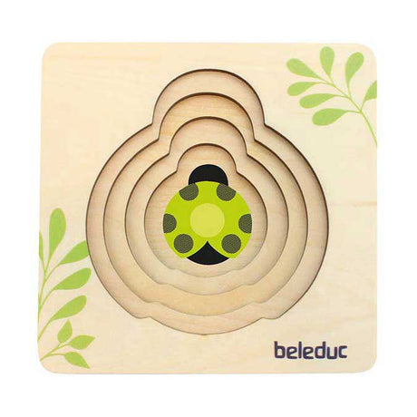 Beleduc puzzle a strati in legno coccinella