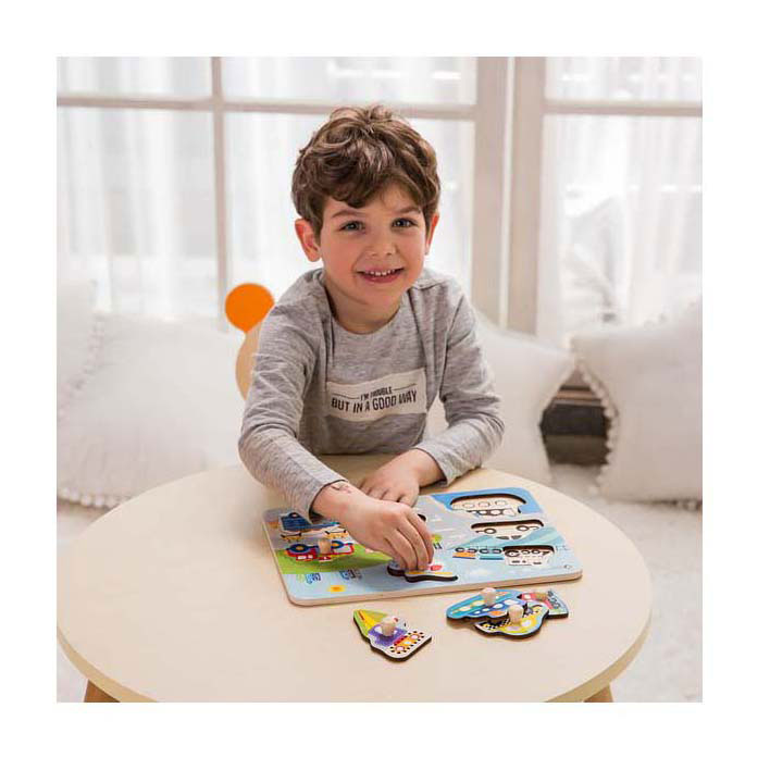 Traffico puzzle in legno Classic World, 8 pz.