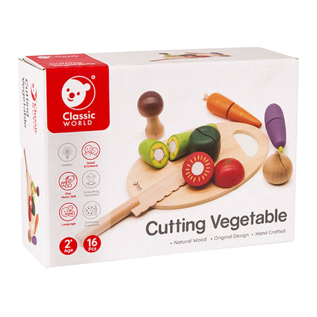 Tagliaverdure in legno mondo classico con coltello e tagliere 16 pezzi