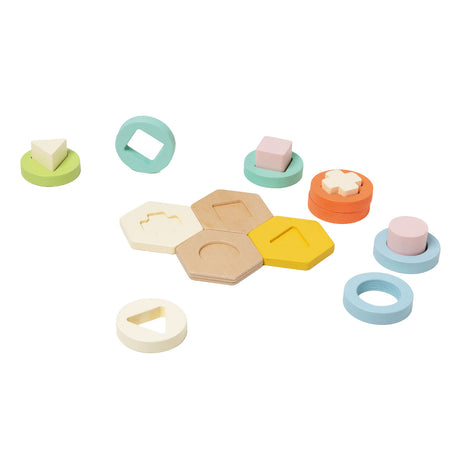 Lobbes Toys bv gioco di abbinamento di forme in legno del mondo classico