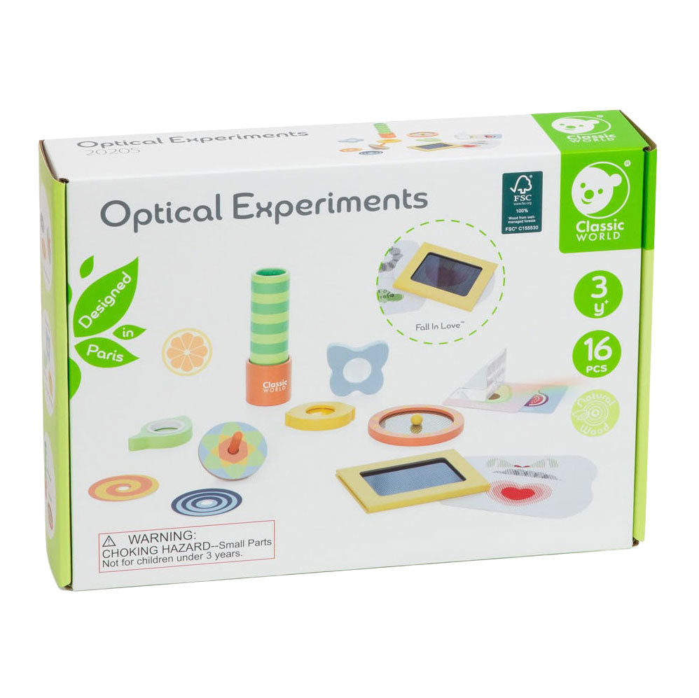Set da gioco in legno Lobbes Toys bv Classic World Optical Experiments, 16 pezzi.