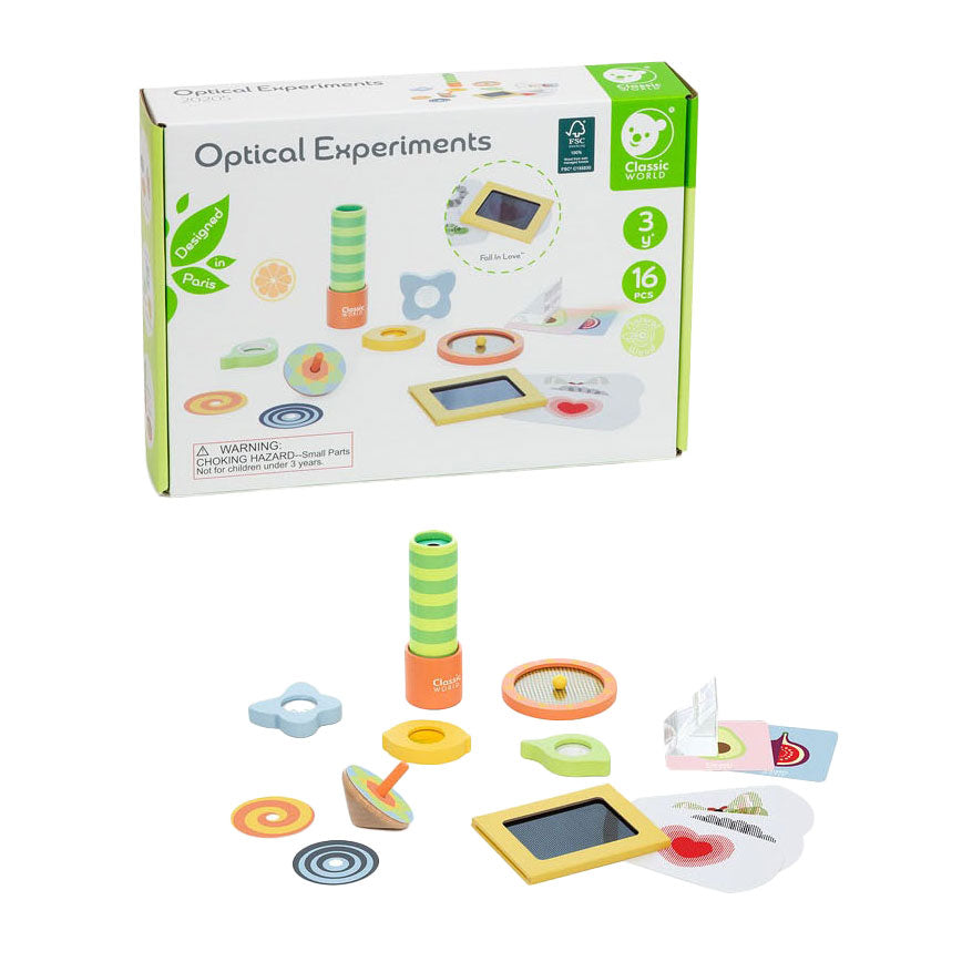 Set da gioco in legno Lobbes Toys bv Classic World Optical Experiments, 16 pezzi.