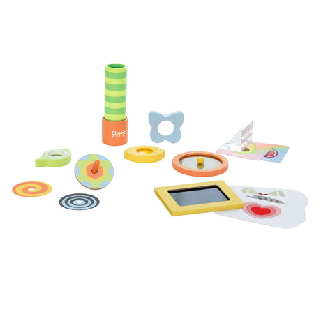Set da gioco in legno Lobbes Toys bv Classic World Optical Experiments, 16 pezzi.