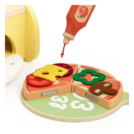 Set da gioco forno per pizza in legno Classic World, 7 pezzi.