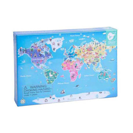 Mondo classico puzzle in legno mappa del mondo giocattoli educativi 48 pezzi.