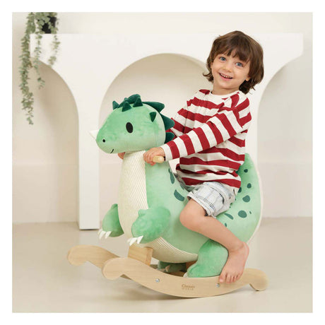Dinosauro cavallo a dondolo in legno del mondo classico