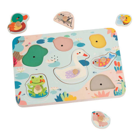 Giocattoli educativi sonori per piscine di puzzle in legno del mondo classico.