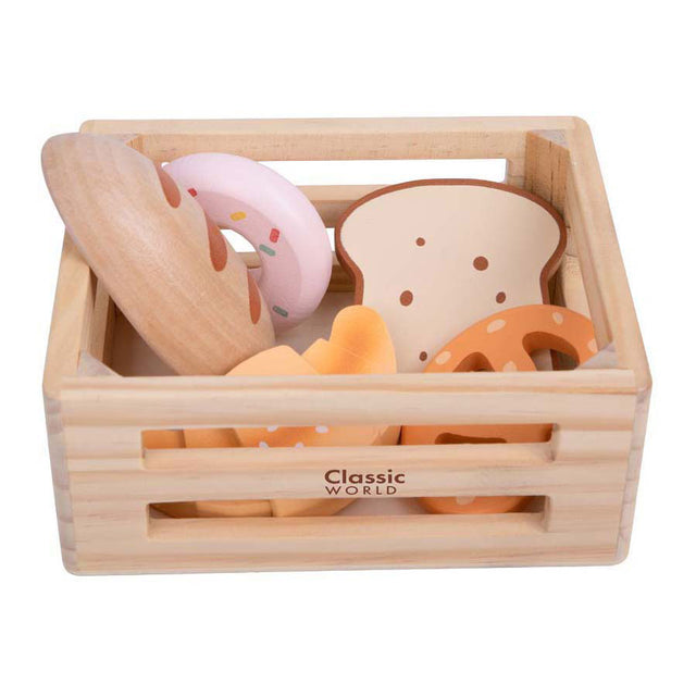 Cassa di legno del mondo classico con pane