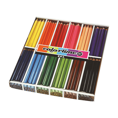 Matite colorate jumbo triangolari dell'azienda Creativ - colori base, 144 pezzi.