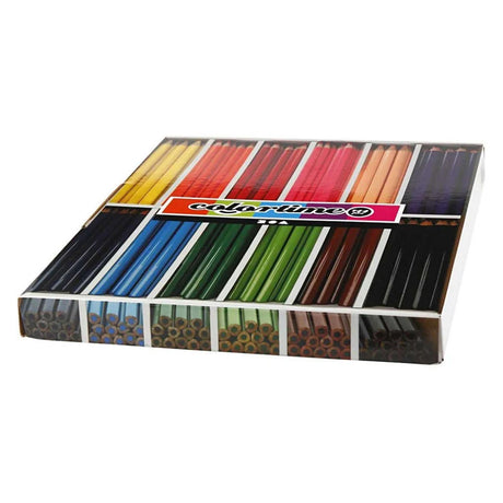 Matite colorate jumbo triangolari dell'azienda Creativ - colori base, 144 pezzi.