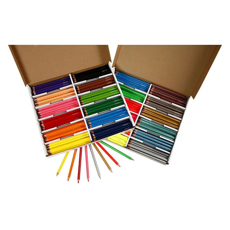 Matite colorate jumbo triangolari dell'azienda Creativ - colori base, 144 pezzi.