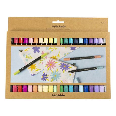 Pennarelli per stoffa double face dell'azienda Creativ - colori extra, 20 pz.