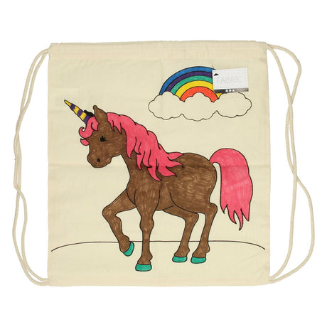 Creative Company colora la tua borsa da palestra in cotone con unicorno