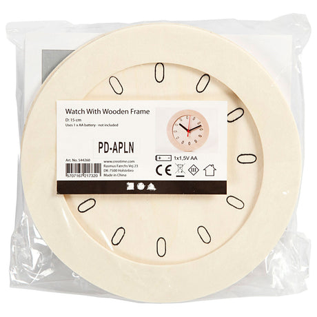 Azienda creativa https: www.cchobby.nl orologio-con-cornice-in-legno-d-15-cm-1-pezzo