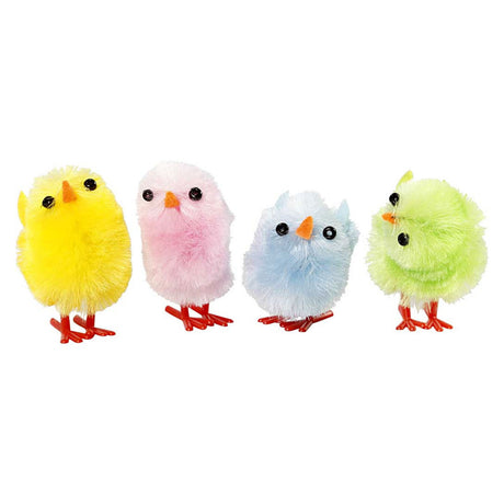 Creativ company Pulcini di Pasqua colorati in ciniglia, 12 pz.