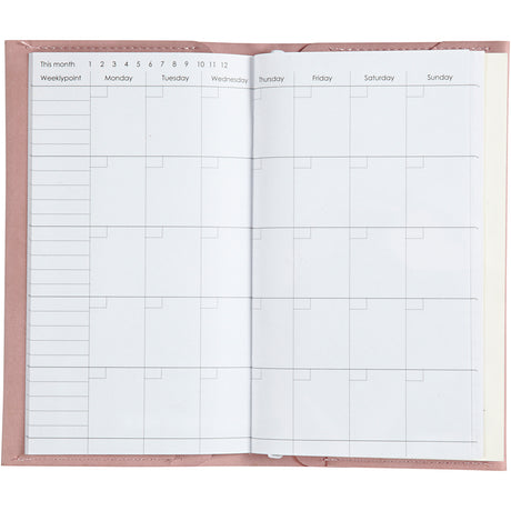 Azienda creativa https: www.cchobby.nl planner-bulletjournal-size-10x18x1-5-cm-elastic closing-pink-1-pezzo
