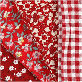 Tessuto patchwork Creative Company rosso 45x55 cm, 4 pz.