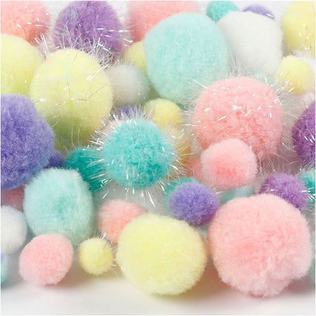 Azienda creativa https: www.cchobby.nl pompoms-d-15-40-mm-glitter-ca-75-piece-pastelcolors-62-gr-1-doos